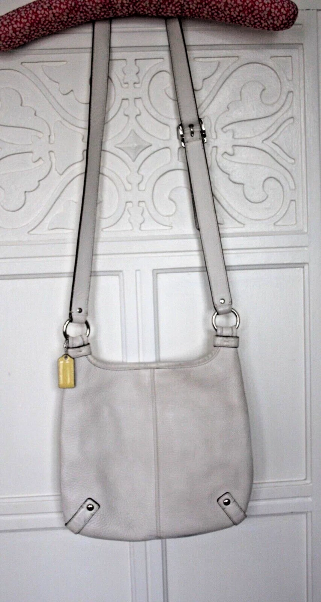 Coach white leather hobo bag discount
