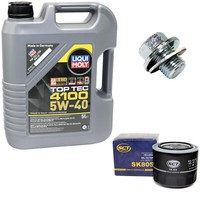 MotoröL ÖLfilter SK805 5W40 5Liter + ÖLablassschraube FüR Toyota Corolla Avensis