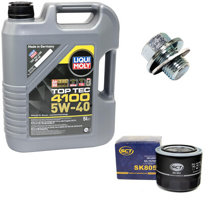 Motoröl Ölfilter SK805 5W40 5Liter + Ölablassschraube für Toyota Corolla Avensis