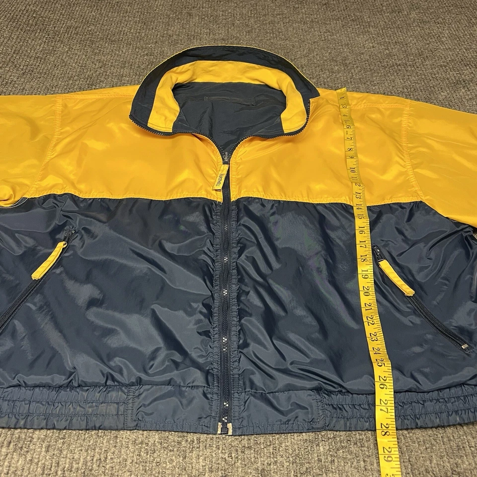 Chaqueta cortavientos vintage para hombre 2XL amarilla cremallera completa manga larga Y2K Foto 2 de 4