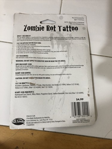 Temporary Zombie Rot Tattoo - Picture 2 of 2