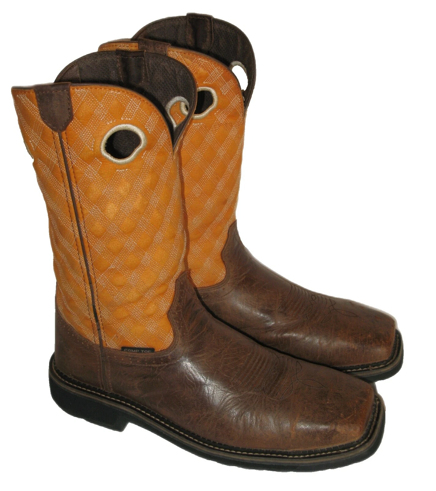 Cuero Superior Justin Boots con Botas Multicolor para hombres