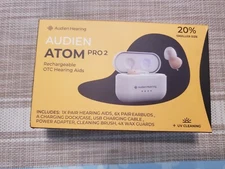 Audien ATOM PRO 2 Wireless Rechargeable OTC Hearing Open Box Free Shipping 