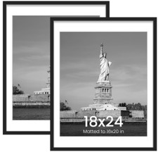 18x24 Picture Frame, Display Poster 16x20 with Mat or 18 x 24 Without Mat, Wa...