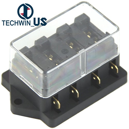 Car Boat 4Way Pin Circuit Standard ATO Blade Fuse Box Block Holder Plug 1-50V US - Picture 6 of 47