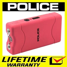 POLICE Stun Gun Pink 800 380 BV Mini Rechargeable LED Flashlight 