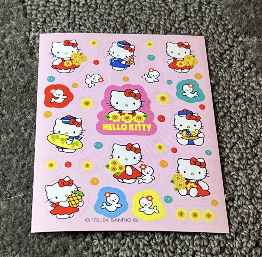 きてぃページ 2004* Hello Kitty Sticker Sheet Officially Licensed Sanrio Japan