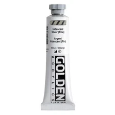 Heavy Body Acrylics by GOLDEN Iridescent Silver Fine 2 fl. oz. Tube Professio...
