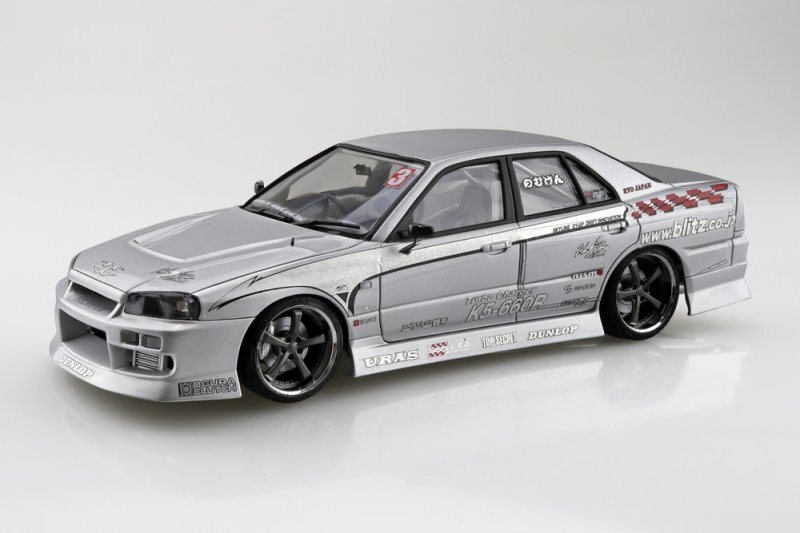 Aoshima 1/24 Model Tuned Car Kit D1 Spec Replica URAS Nissan ER34