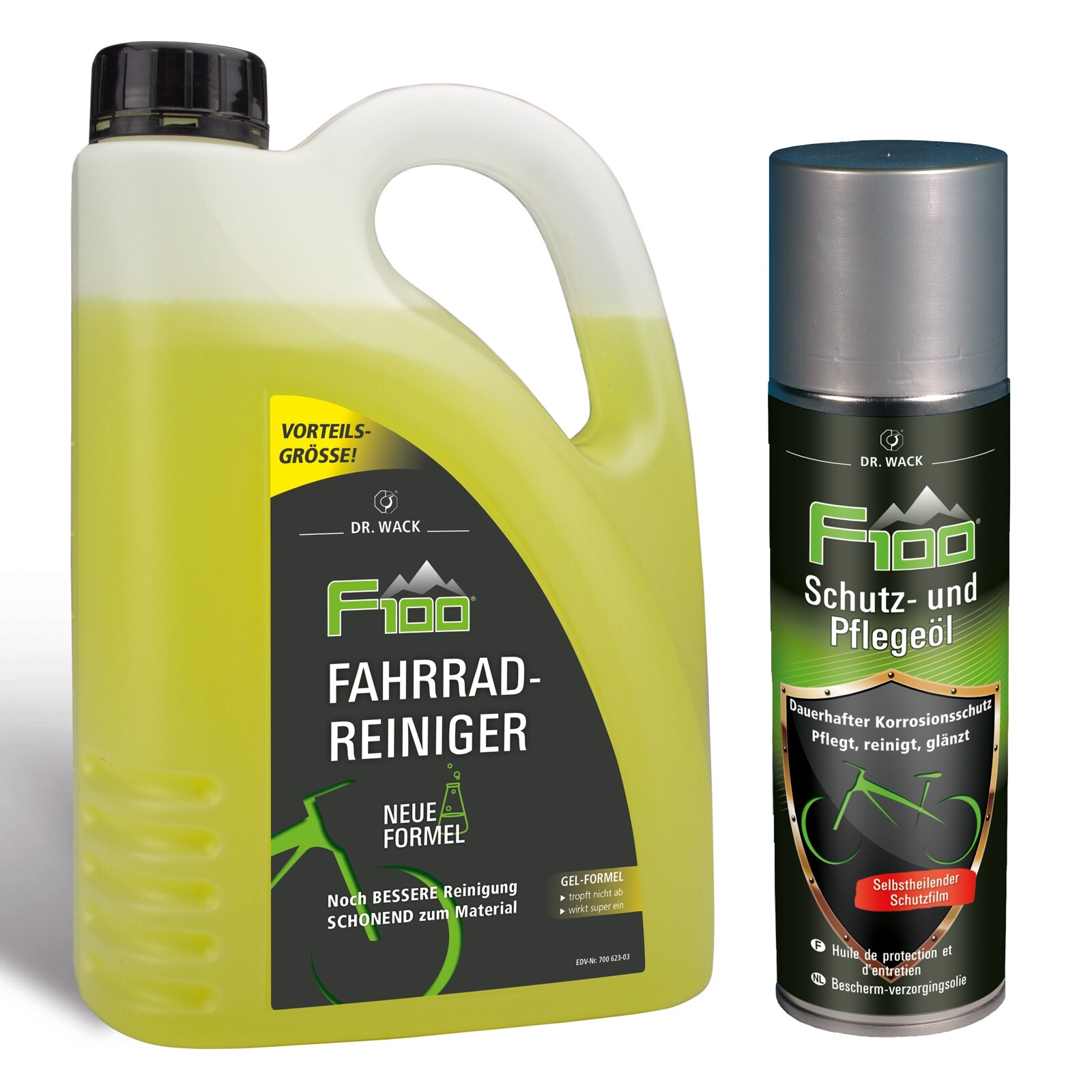 F100 Fahrrad Reiniger Power Gel 2л + Fahrrad Pflegeöl Schutz-Glanz 300 мл 2814