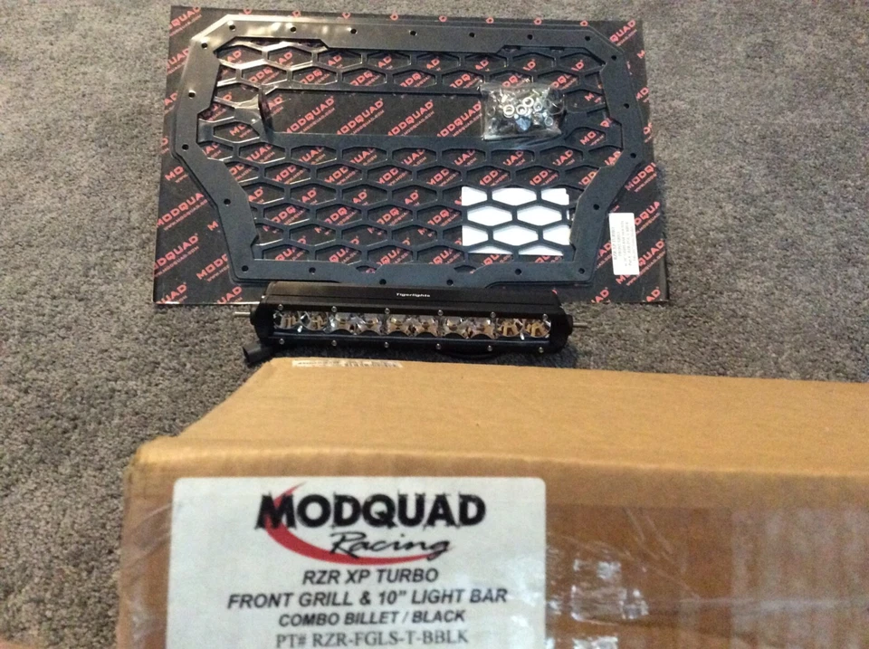 ModQuad Front Grill w/Light Bar 10" Black POLARIS RZR xp10002017-2022 - Image 2 of 2