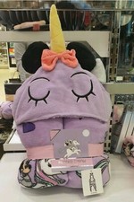 Neu Einhorn Regenbogen weich flauschig Fleece Decke Überwurf Kapuze Kuschel Poncho Primark