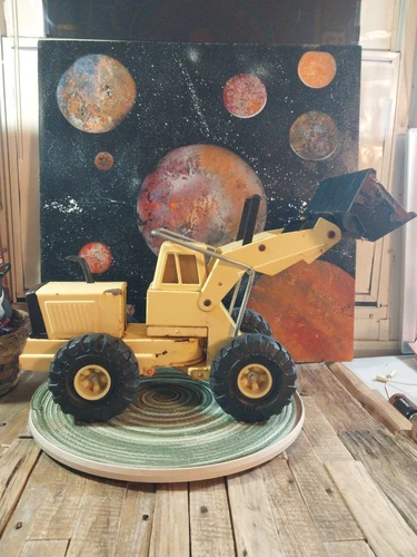 Vtg Tonka Turbo-Diesel Yellow Metal Pressed Steel Front End Loader XMB-975