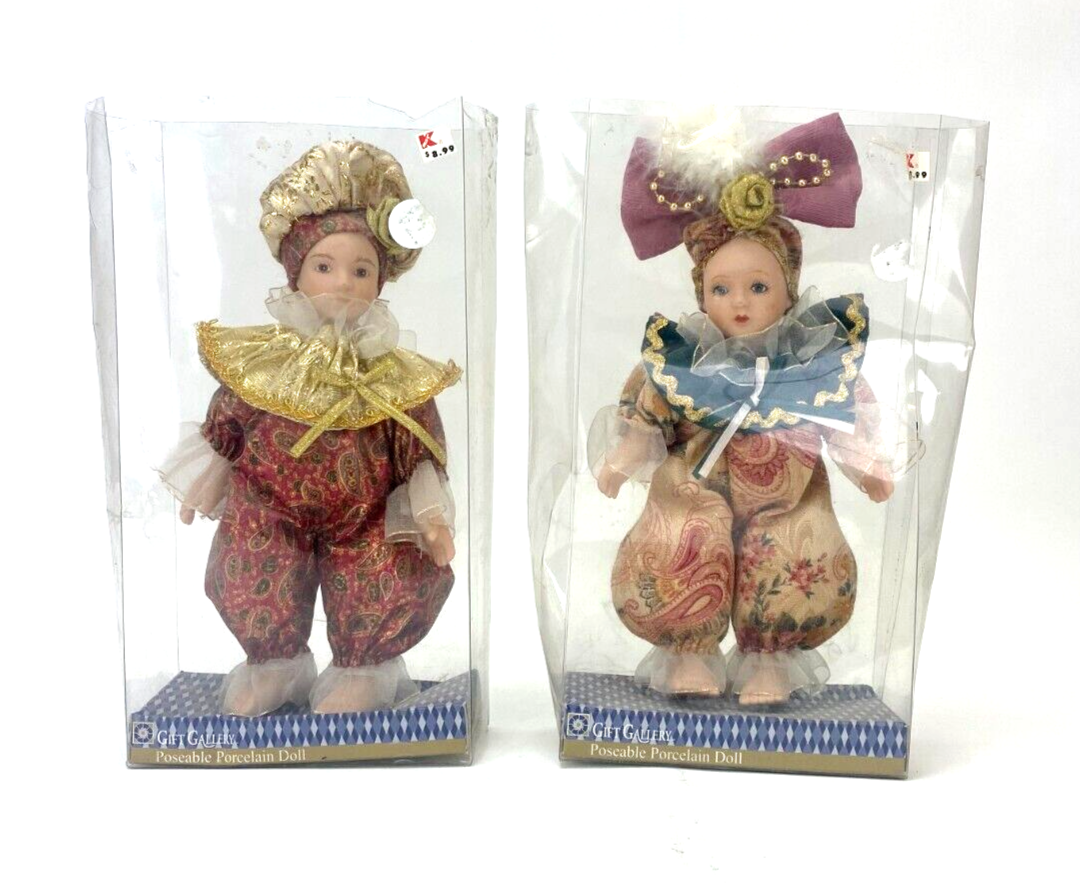 Vintage Gift Gallery Porcelain Dolls Kmart Lot of 2 in dance costumes