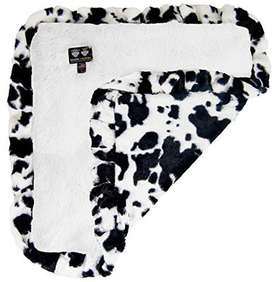 Bessie And Barnie Pet Blanket, Medium, Snow White/Spotted Pony With Ruffle (616043416014)