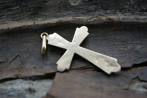 † 1900er GELBGOLD KATHOLISCHES BRUSTKREUZ & ROTER GRANAT ANHÄNGER CHARM FRANKREICH † - Bild 5 von 15