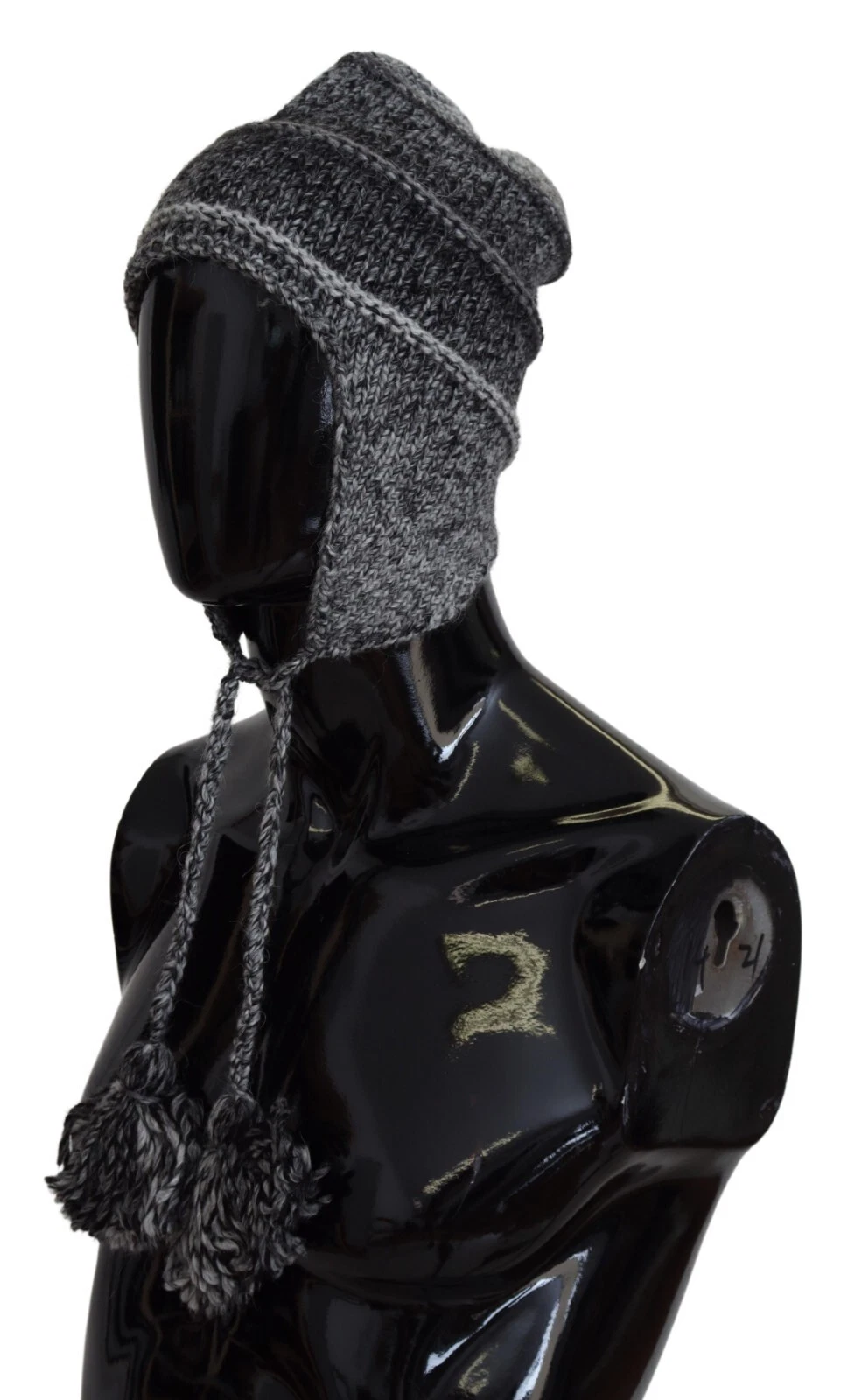 DOLCE & GABBANA Hat Warm Fleece Ear Flaps Knit Beanie Capello One Size Winter
