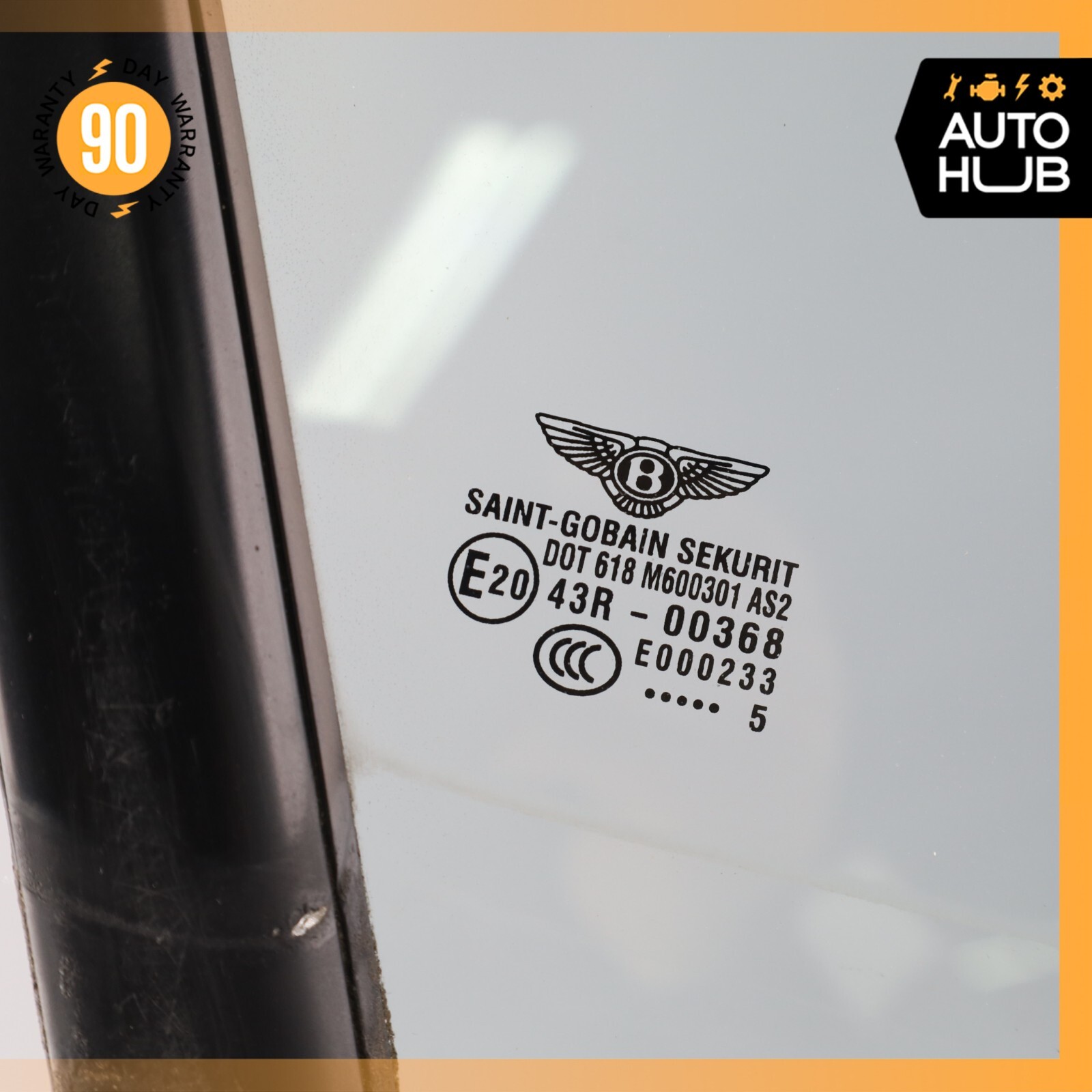 03-10 Bentley Continental GT Front Right Side Door Vent Window Glass OEM