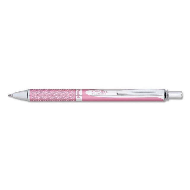 Pentel EnerGel Alloy RT Premium Liquid GEL Pen 0.7mm Pink Barrel Black
