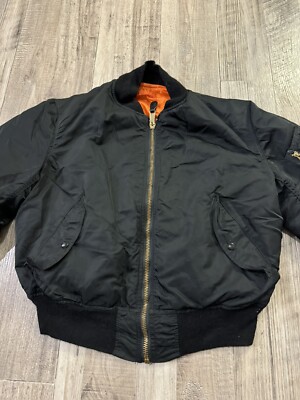 Alpha Industries MA-1 Bomber Jacket MIL-J-82790j Made In USA Alpha Industries MA-1 Bomber Jacket MIL-J-82790j Made In USA