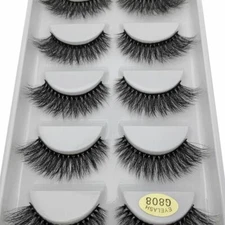 5/3pairs Fluffy False Individual Lashes 3D Mink Eyelash Makeup Accessories Women