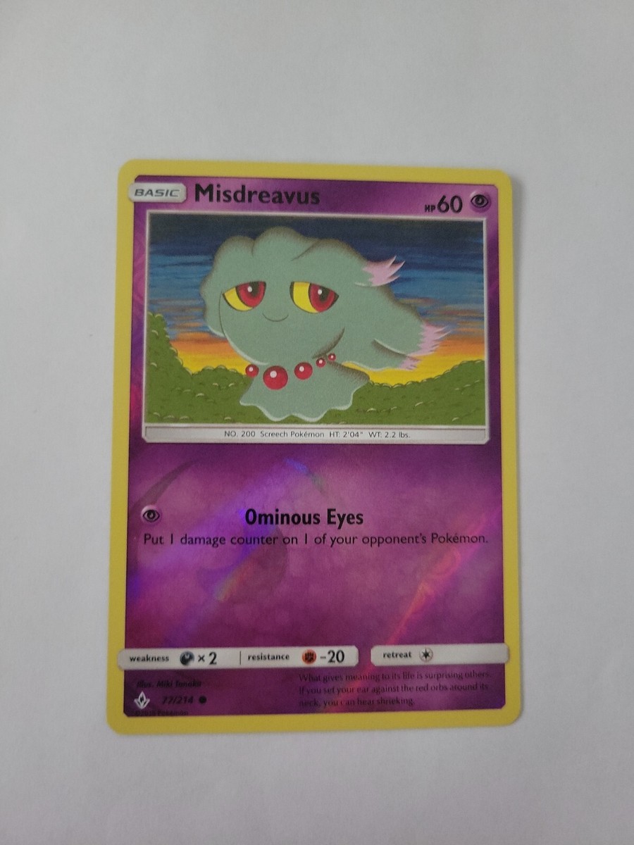 Pokémon TCG Misdreavus Unbroken Bonds 77/214 Reverse Holo Common