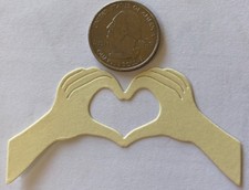 HEART HAND Die-Cut 4pc 3  x 1.5  I Love You  Couples  Wedding  Holiday  Family  Finger