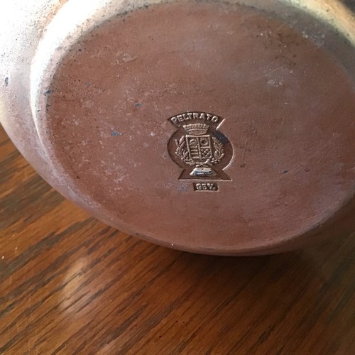 Antique Peltrato Heavy Solid Copper Round Cauldron Pot w Handle 95% 5 1/2 X 4” - Picture 6 of 8
