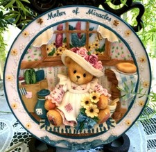 CHERISHED TEDDIES - MOTHER'S DAY SCULPTED PLATE - MOM - MAKER OF MIRACLES