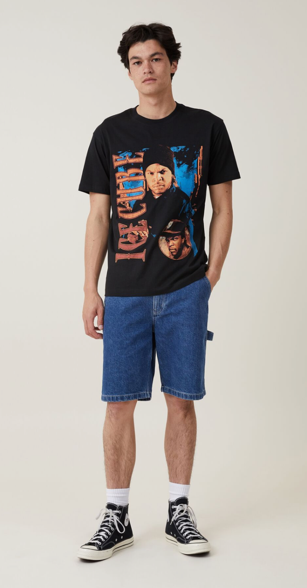 Cotton:On Men's Loose Fit Ice Cube Rap Music Graphic T-Shirt Black