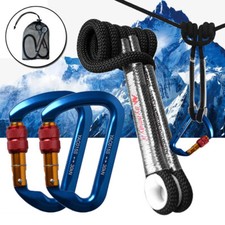 30KN Climbing Locking Carabiner Rescue Eye to Eye Loop Prusik Rock Rope Cord