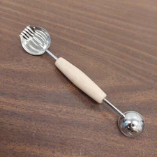 Vtg long Used EKCO USA Stainless Melon Baller and Scraper Scoop 