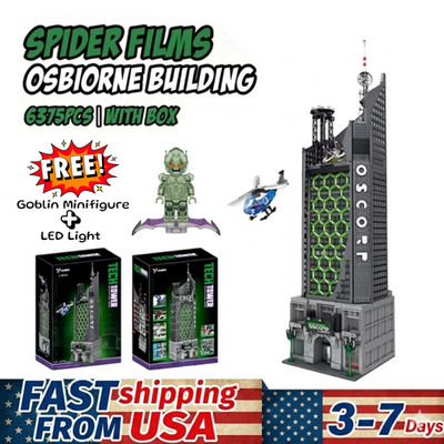 MOC Oscorp Industries Tower - 6375pcs Modular Building Blocks  Free LED+Goblin