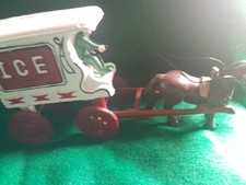 Cast Iron Ice Wagon With Horse And Driver Good Pre-owned Condition