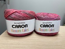 Two Caron Blossom Cakes Yarn Rose NIP Retired