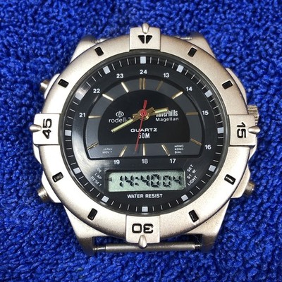 Vintage Haverhills Rodell-7 Magellan Watch Ana-Digi 50M Diver Style Run/No Strap