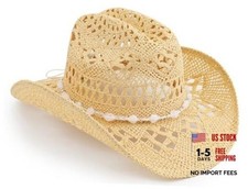 Pro Celia Straw Cowboy Hat for Women and Men, Western Cattleman One Size Beige