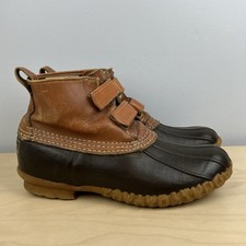 Vintage L.L. Bean Men s Size 8.0 M Duck Boots Brown Leather Straps Hunting Shoe