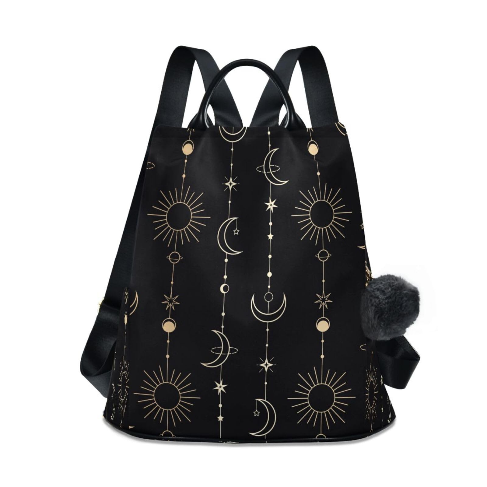 Mochila Antirrobo Mnsruu Sun Moon Stars Bruja para Mujer Moda M, #01