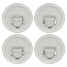 4Pcs 3.1" Paddle Board D Rings Stainless Steel D-Ring PVC Patch Gray