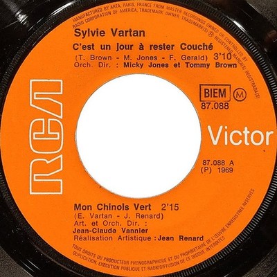 Sylvie Vartan - C'est Un Jour À Rester Couché (Vinyl 7'' - 1969 - FR - Reissue)