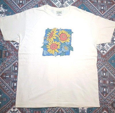 Vintage 90s L.L. Bean Sunflower T-Shirt Size Women's Medium Artist