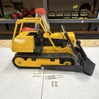Vintage Tonka Yellow Black Pressed Steel Dozer Construction Vehicle Toy