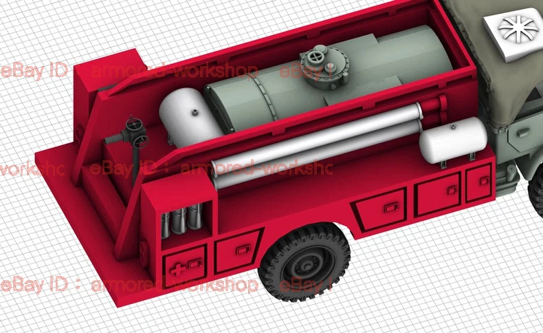 3D Printed 1/72 German Unimog 404 Fire Truck Unpainted - Image 4 of 4
