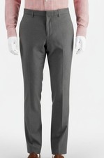 Perry Ellis Men's Gray Slim-Fit Performance Heathered Dress Pants Size 31W/32L