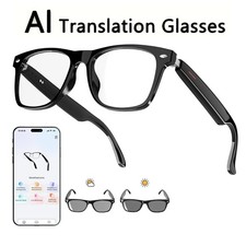 Smart Glasses AI Bluetooth Glasses with 144 Translation for Men  Woman Travel