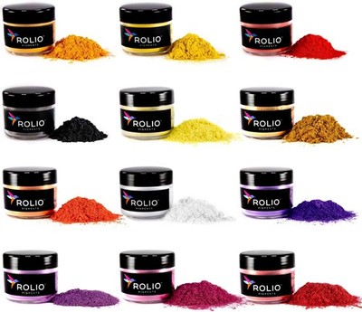 12 Jars of Pearlescent Mica Powder - Vibrant Colors for DIY Creatives - 10g Each