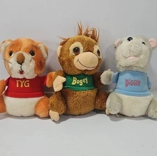 Vtg Shirt Tales Stuffed Plush Lot Of 3 Animals Tyg Bogey Digger 1981 Hallmark