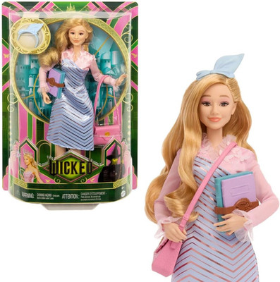 Universal Wicked Glinda Fashion Doll & Accessories with Styled Blonde Hair, Posa