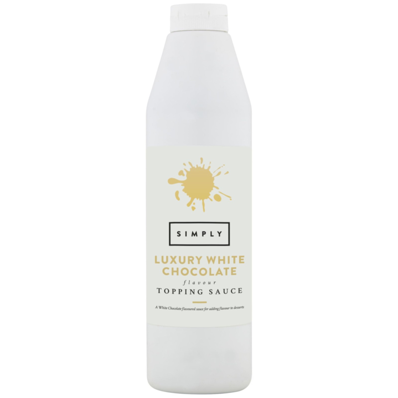 Simply Luxury White Chocolate Topping Sauce, Ready to Use 1 kg (Pack of 1)